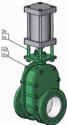 Ceramic Double Gate Valve Perspective View