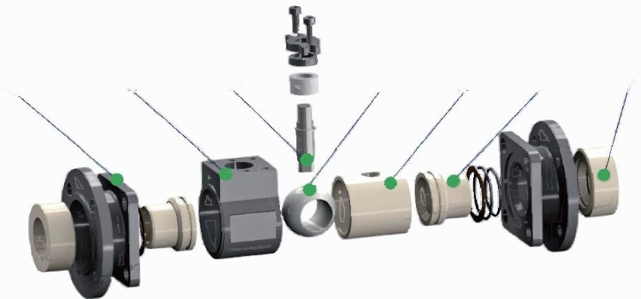Fully Lined Ceramic Ball Valve Main Components